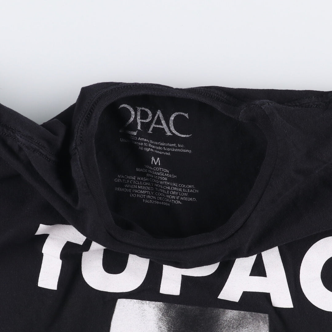 2pac Rap T-Shirt, Men's Medium, Crew Neck cotton black type Vintage Second Hand