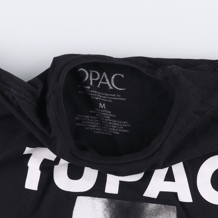 2pac Rap T-Shirt, Men's Medium, Crew Neck cotton black type Vintage Second Hand