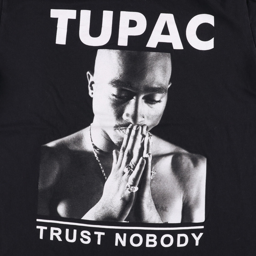 2pac Rap T-Shirt, Men's Medium, Crew Neck cotton black type Vintage Second Hand
