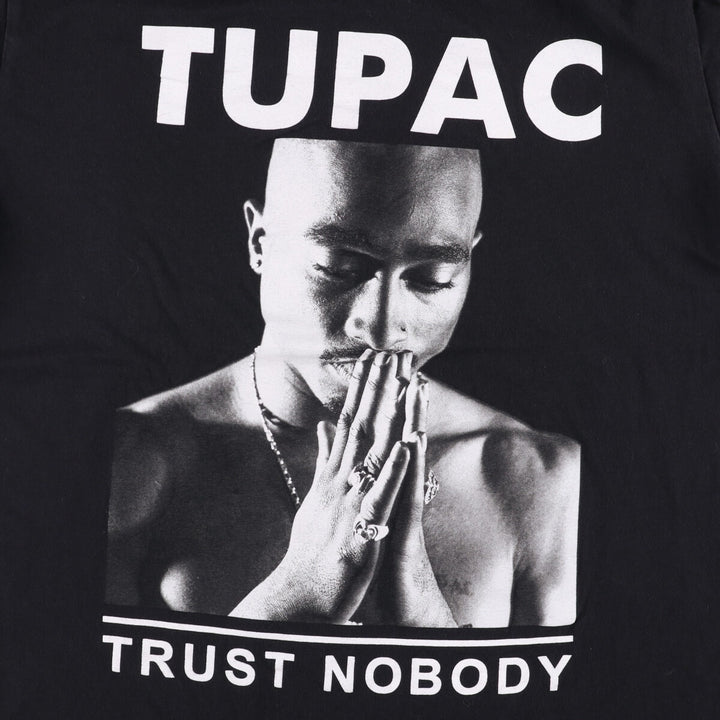 2pac Rap T-Shirt, Men's Medium, Crew Neck cotton black type Vintage Second Hand