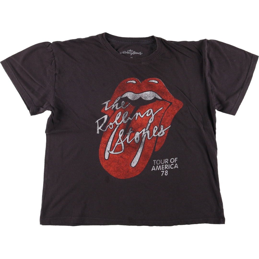 THE ROLLING STONES Band T-shirt, Men's XL size cotton black type Vintage Second Hand