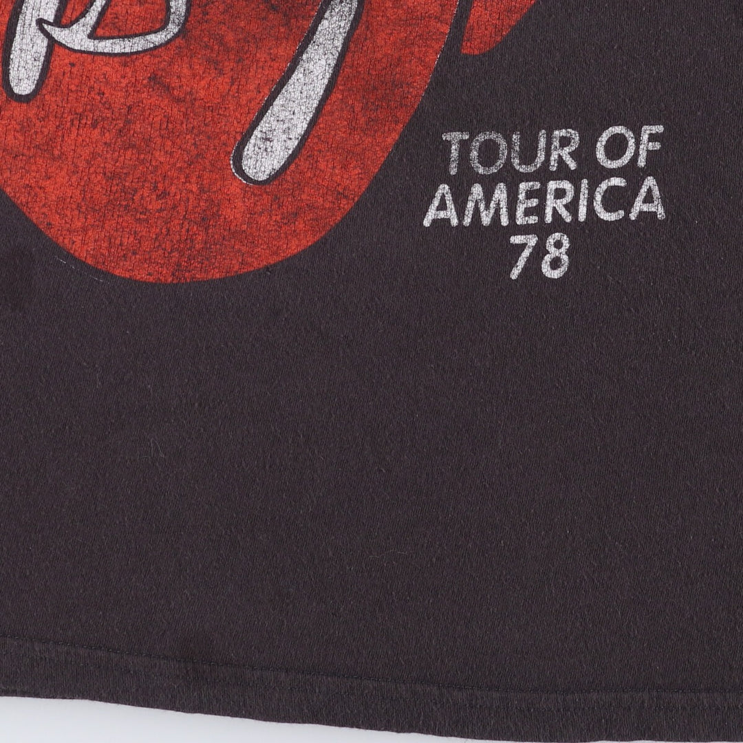 THE ROLLING STONES Band T-shirt, Men's XL size cotton black type Vintage Second Hand