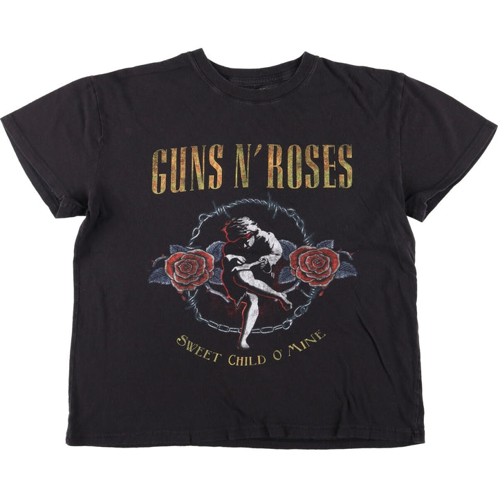 GUNS N' ROSES Guns N' Roses Band T-shirt Band T Men's L size cotton black type Vintage Second Hand