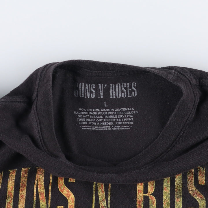 GUNS N' ROSES Guns N' Roses Band T-shirt Band T Men's L size cotton black type Vintage Second Hand