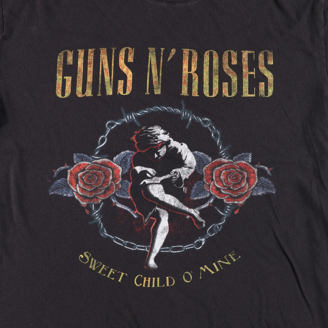 GUNS N' ROSES Guns N' Roses Band T-shirt Band T Men's L size cotton black type Vintage Second Hand