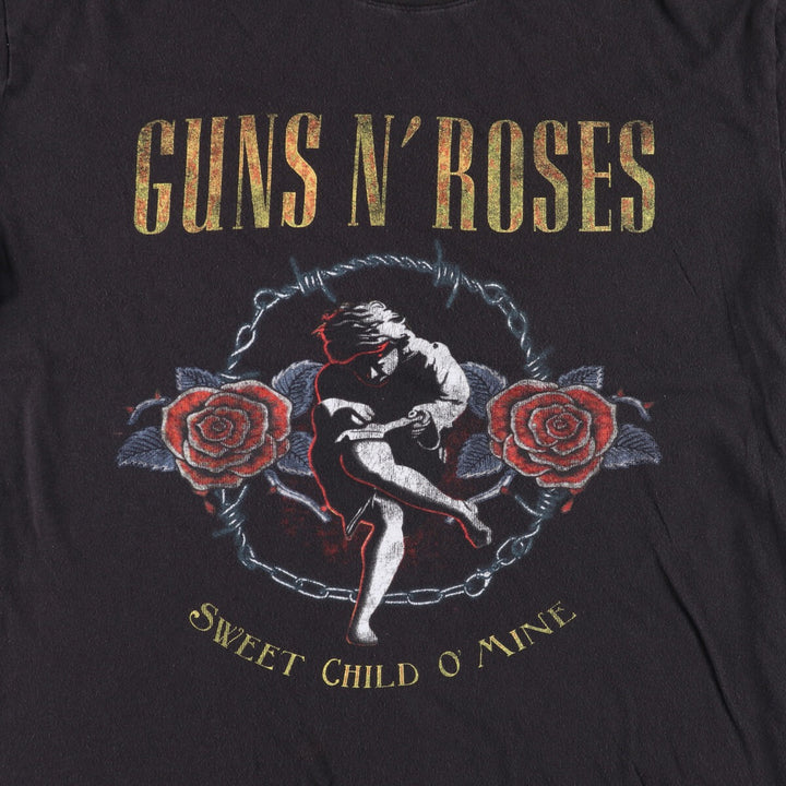 GUNS N' ROSES Guns N' Roses Band T-shirt Band T Men's L size cotton black type Vintage Second Hand