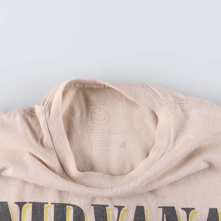 NIRVANA Nirvana Band T-shirt, Band T, Men's M size cotton Khaki type beige Vintage Second Hand