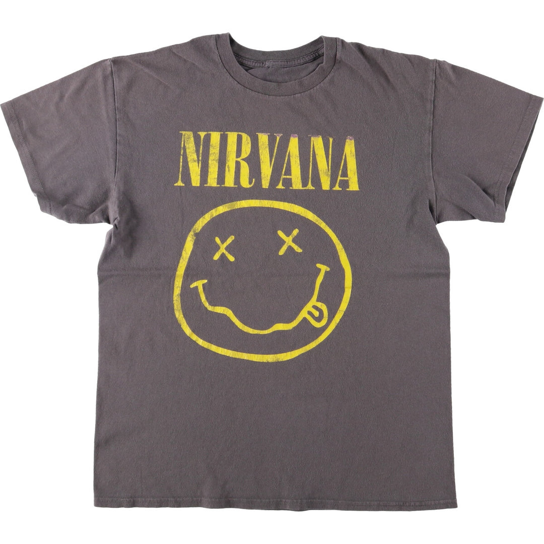 NIRVANA Nirvana Band T-shirt, Band T, Men's M size cotton Charcoal Vintage Second Hand