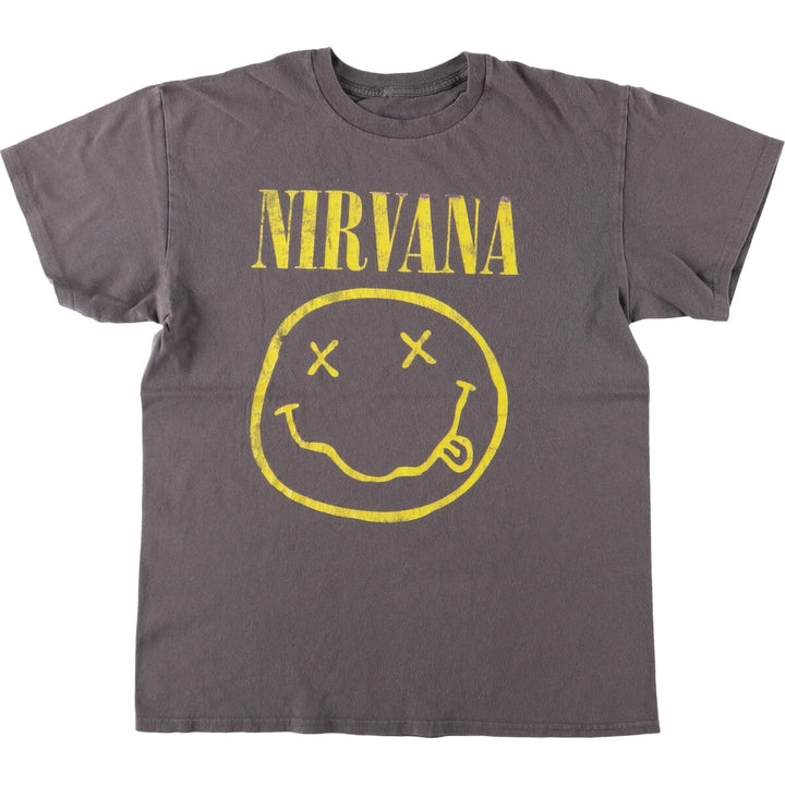 NIRVANA Nirvana Band T-shirt, Band T, Men's M size cotton Charcoal Vintage Second Hand
