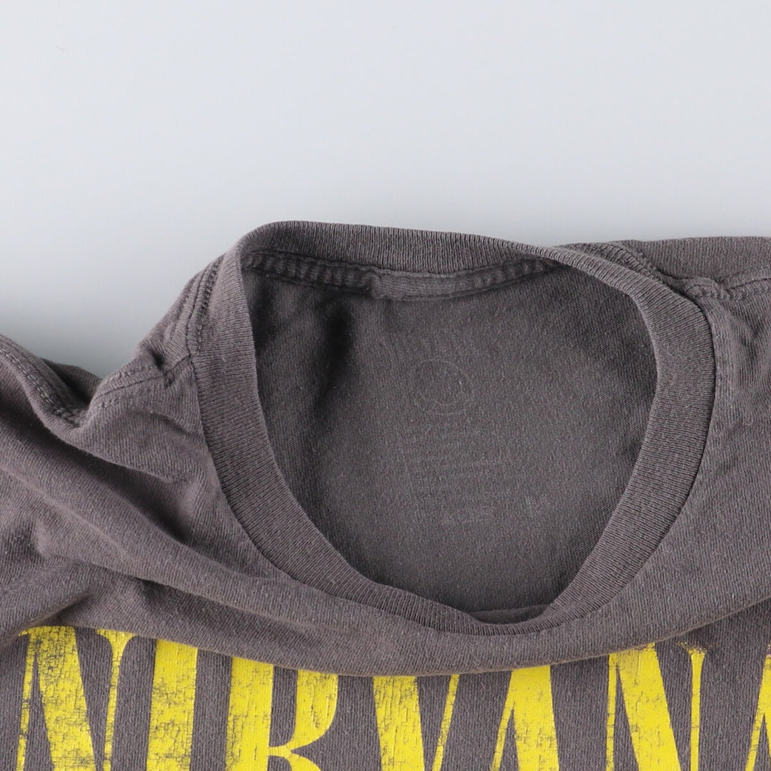 NIRVANA Nirvana Band T-shirt, Band T, Men's M size cotton Charcoal Vintage Second Hand