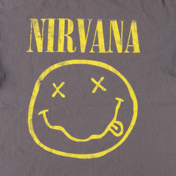 NIRVANA Nirvana Band T-shirt, Band T, Men's M size cotton Charcoal Vintage Second Hand