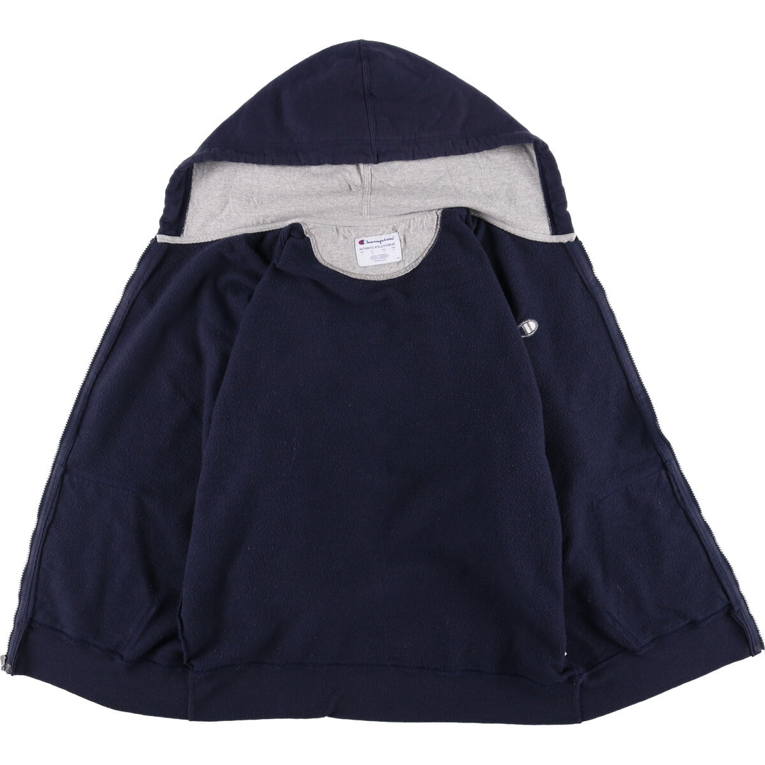 Champion Authentic Athleticwear Sweat Full Zip Hoodie, Men's Size L cotton navy blue type Vintage Second Hand