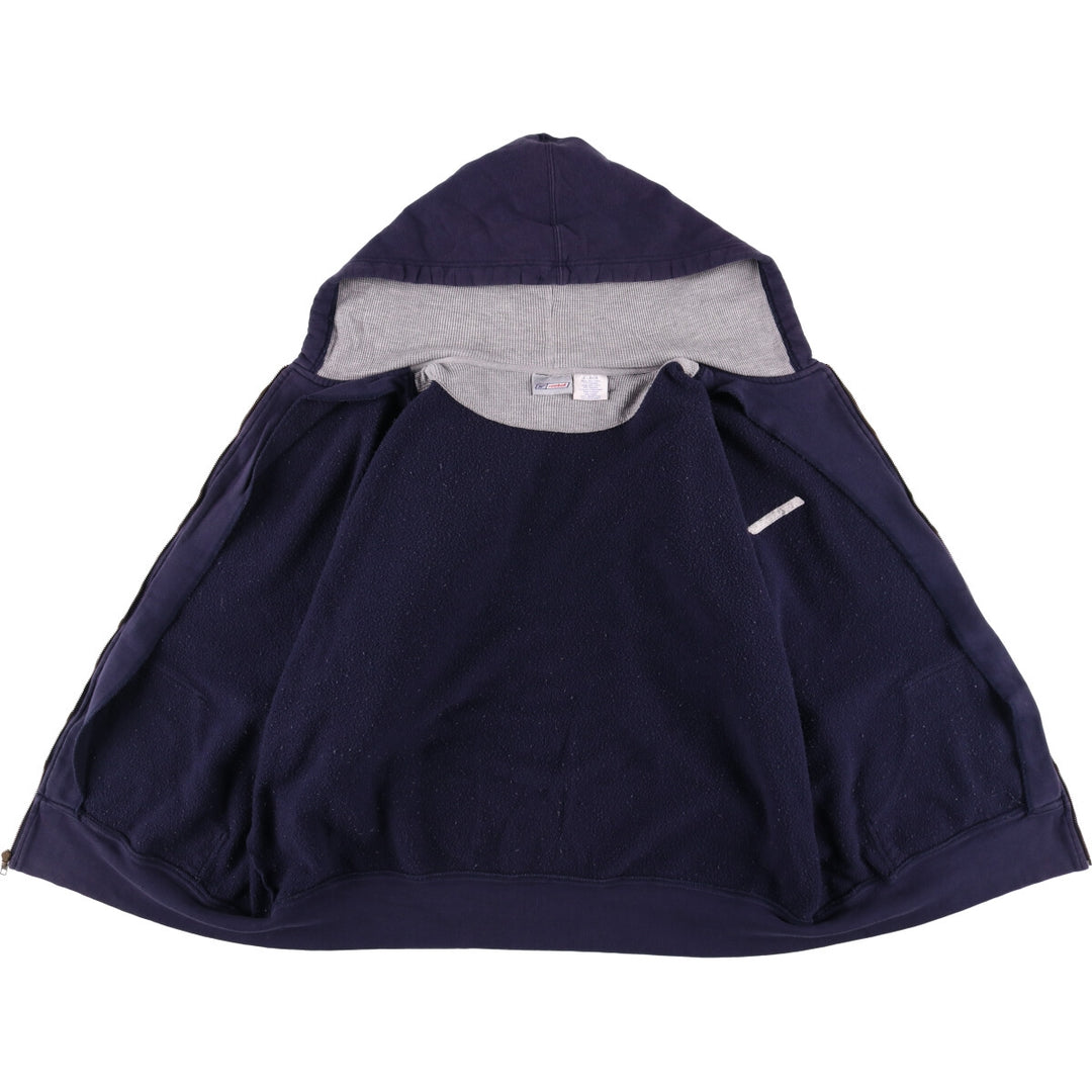 2000s~ Reebok Sweatshirt Full Zip Hoodie Men's XL cotton navy blue type Vintage Second Hand