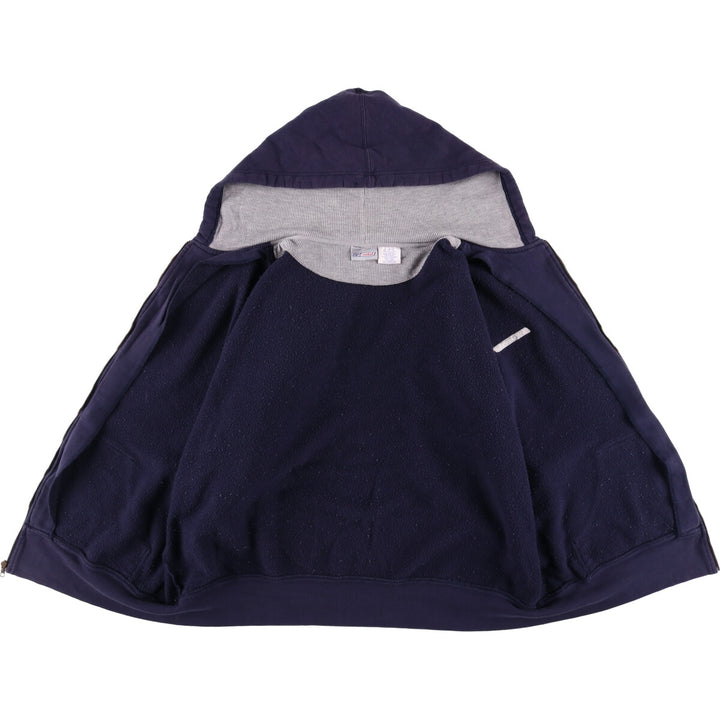 2000s~ Reebok Sweatshirt Full Zip Hoodie Men's XL cotton navy blue type Vintage Second Hand