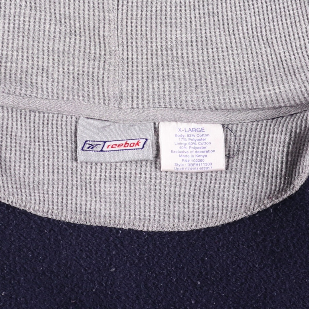 2000s~ Reebok Sweatshirt Full Zip Hoodie Men's XL cotton navy blue type Vintage Second Hand