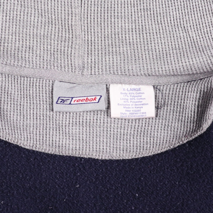 2000s~ Reebok Sweatshirt Full Zip Hoodie Men's XL cotton navy blue type Vintage Second Hand