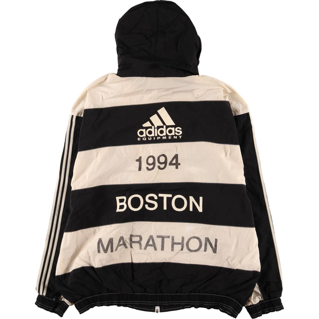 80s-90'S Nike Striped Pattern Hooded Nylon Jacket, Men's Size XL Nylon white type Vintage Second Hand