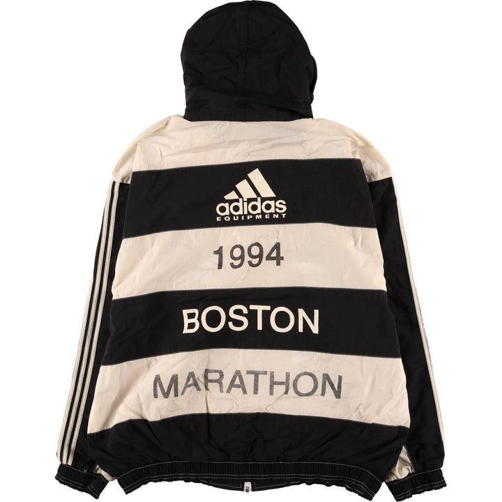 80s-90'S Nike Striped Pattern Hooded Nylon Jacket, Men's Size XL Nylon white type Vintage Second Hand