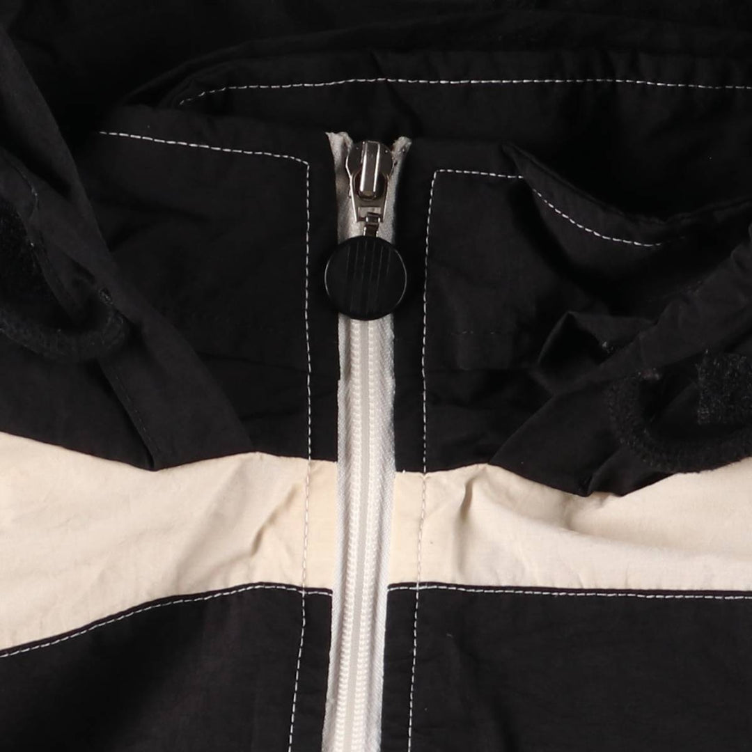 80s-90'S Nike Striped Pattern Hooded Nylon Jacket, Men's Size XL Nylon white type Vintage Second Hand
