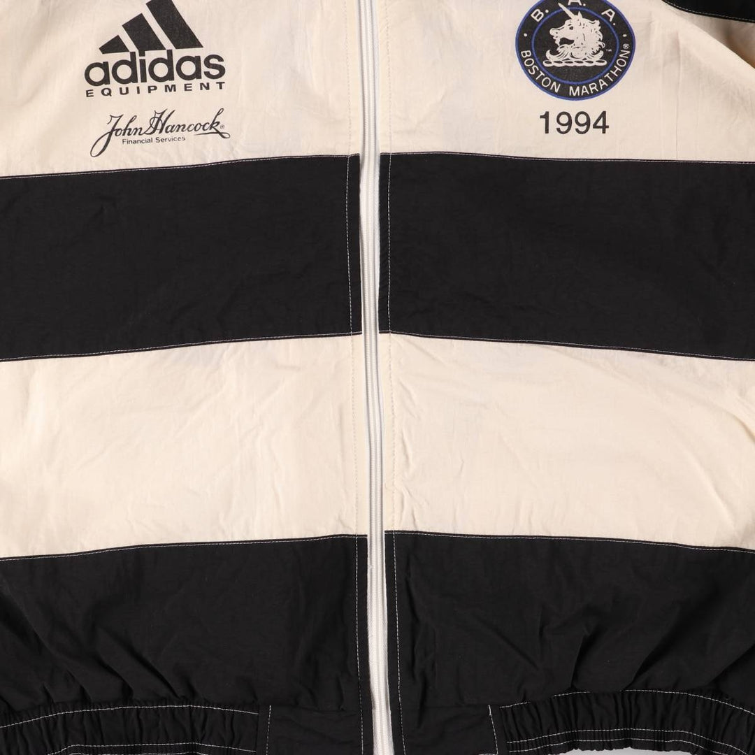 80s-90'S Nike Striped Pattern Hooded Nylon Jacket, Men's Size XL Nylon white type Vintage Second Hand
