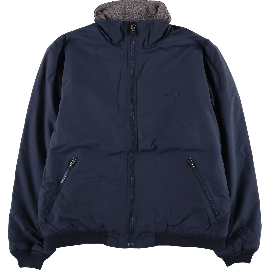 90s-00'S LLBean padded puffer jacket, men's size L Nylon navy blue type Vintage Second Hand