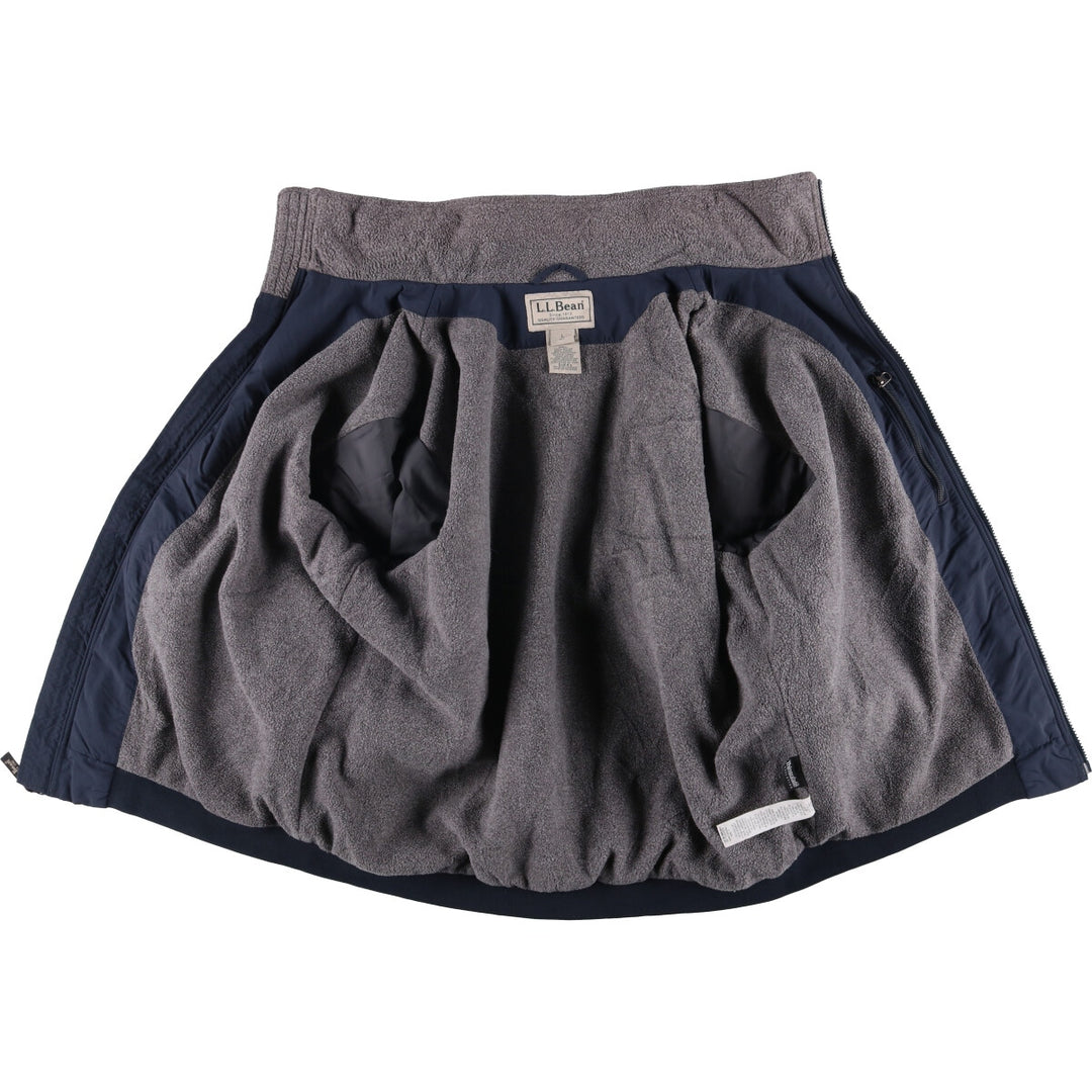 90s-00'S LLBean padded puffer jacket, men's size L Nylon navy blue type Vintage Second Hand