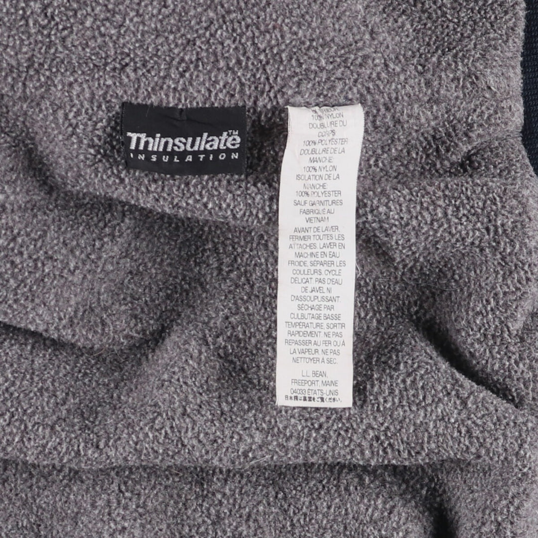 90s-00'S LLBean padded puffer jacket, men's size L Nylon navy blue type Vintage Second Hand