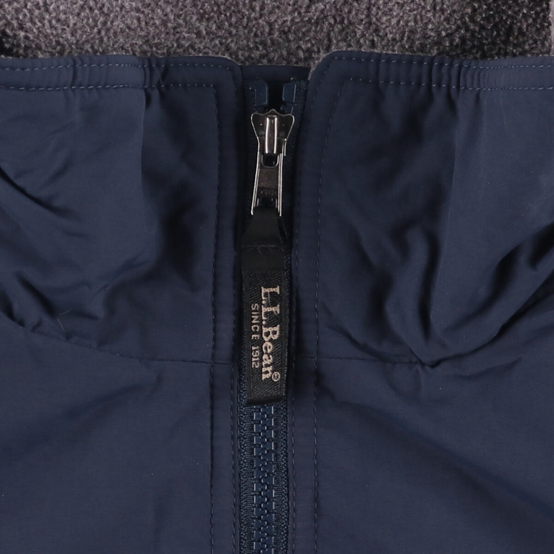 90s-00'S LLBean padded puffer jacket, men's size L Nylon navy blue type Vintage Second Hand