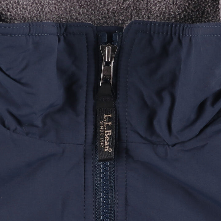 90s-00'S LLBean padded puffer jacket, men's size L Nylon navy blue type Vintage Second Hand