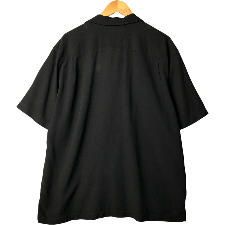 Tommy Bahama short sleeve open collar silk shirt, box shirt, men's XL size silk black type Vintage Second Hand