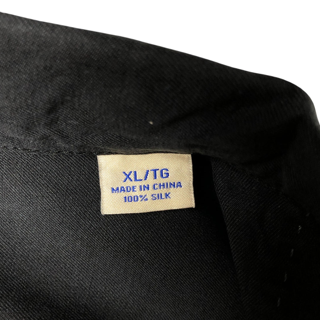 Tommy Bahama short sleeve open collar silk shirt, box shirt, men's XL size silk black type Vintage Second Hand