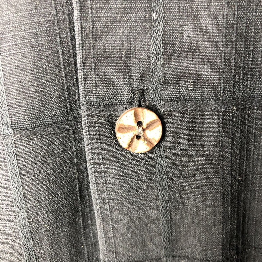 JAMAICA JAXX Check Pattern Short Sleeve Open Collar Silk Shirt, Men's Size M silk black type Vintage Second Hand