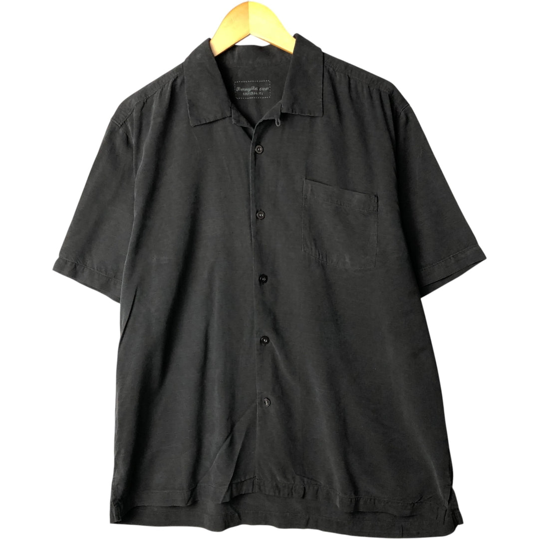 Vintage Tommy Bahama all-over print short-sleeved open-collar silk box shirt, size L, men's size L silk black type Vintage Second Hand