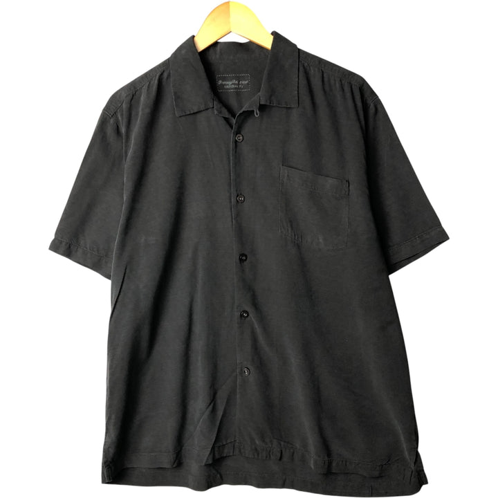 Vintage Tommy Bahama all-over print short-sleeved open-collar silk box shirt, size L, men's size L silk black type Vintage Second Hand