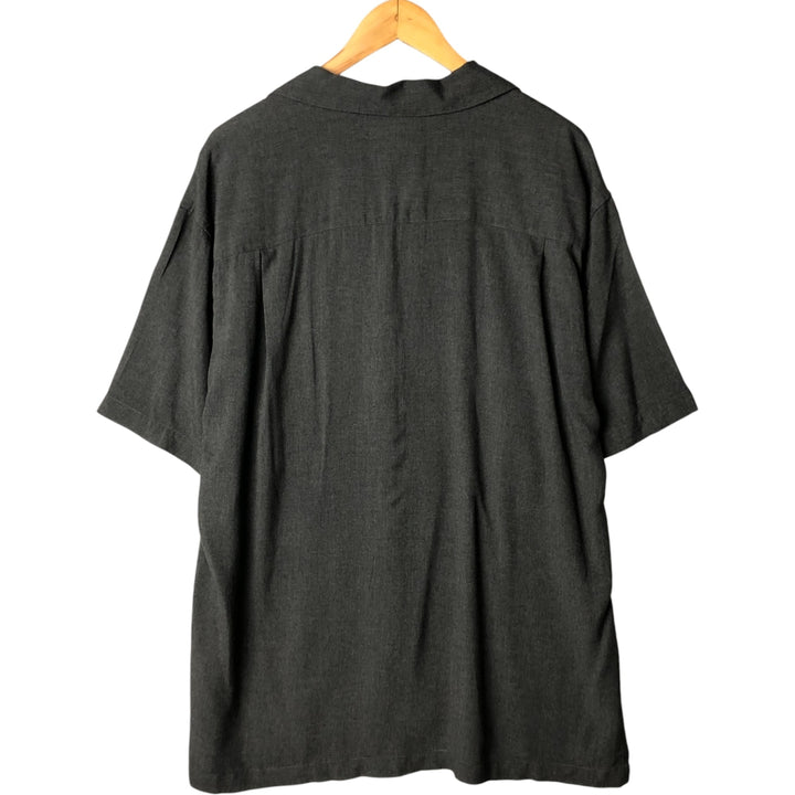 MERONA Short Sleeve Open Collar Rayon Box Shirt, Men's Size L Viscose rayon gray type Vintage Second Hand