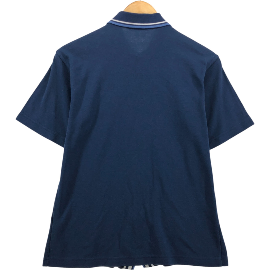 QUIKSILVER Short Sleeve Polycotton Shirt, Men's Size Medium polyester navy blue type Vintage Second Hand