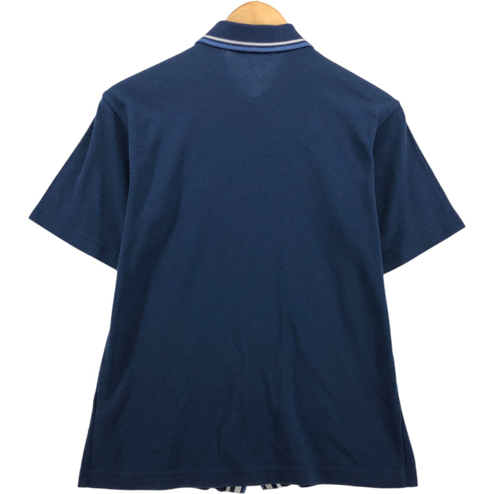 QUIKSILVER Short Sleeve Polycotton Shirt, Men's Size Medium polyester navy blue type Vintage Second Hand