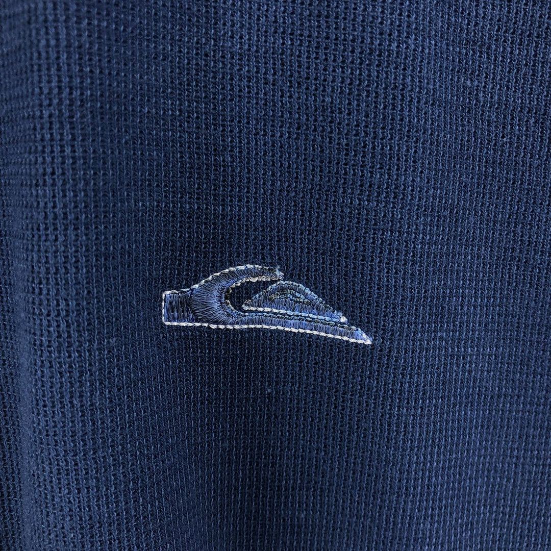 QUIKSILVER Short Sleeve Polycotton Shirt, Men's Size Medium polyester navy blue type Vintage Second Hand