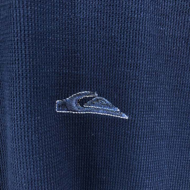 QUIKSILVER Short Sleeve Polycotton Shirt, Men's Size Medium polyester navy blue type Vintage Second Hand