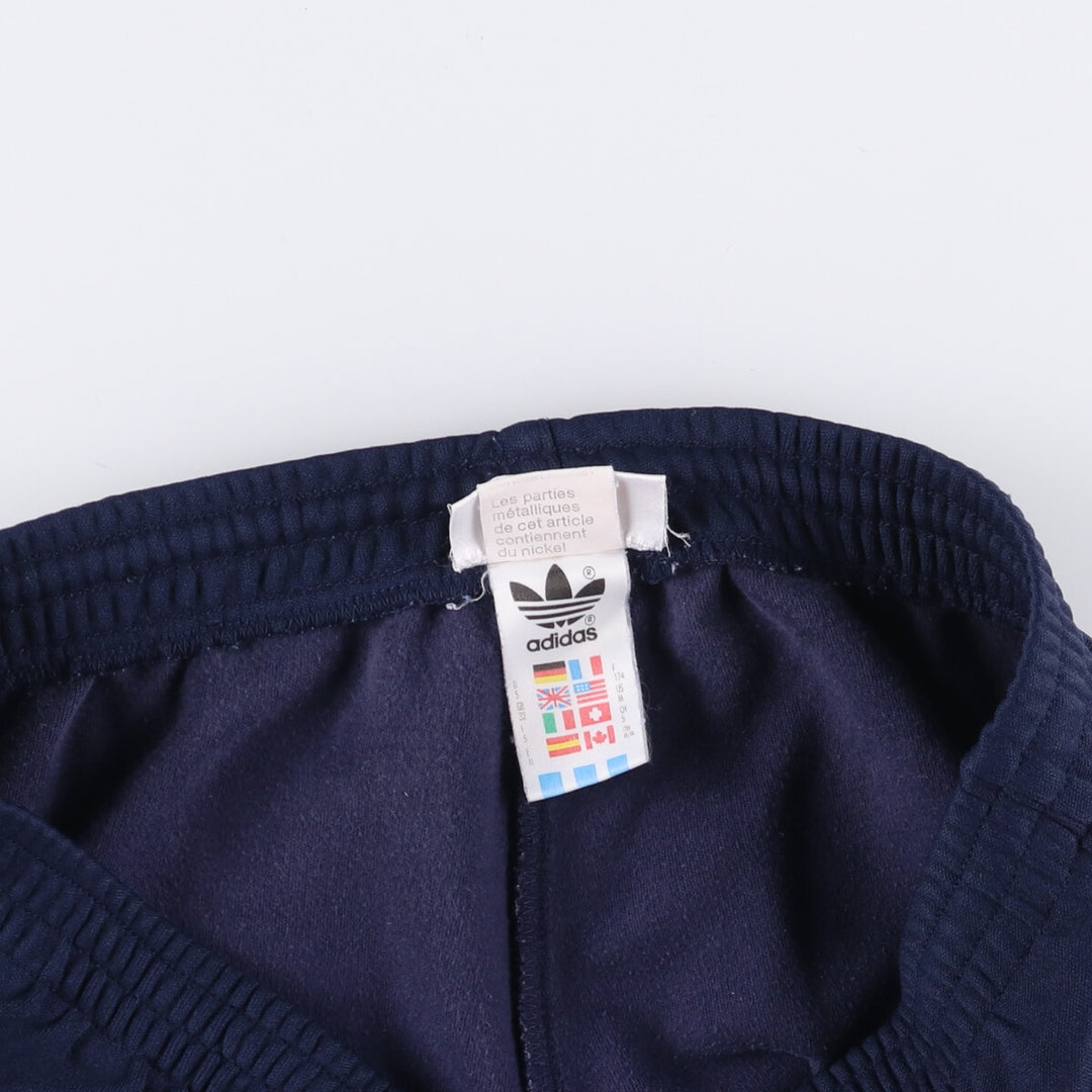 Vintage 1980'S Adidas track pants, size M, men's polyester navy blue type Vintage Second Hand