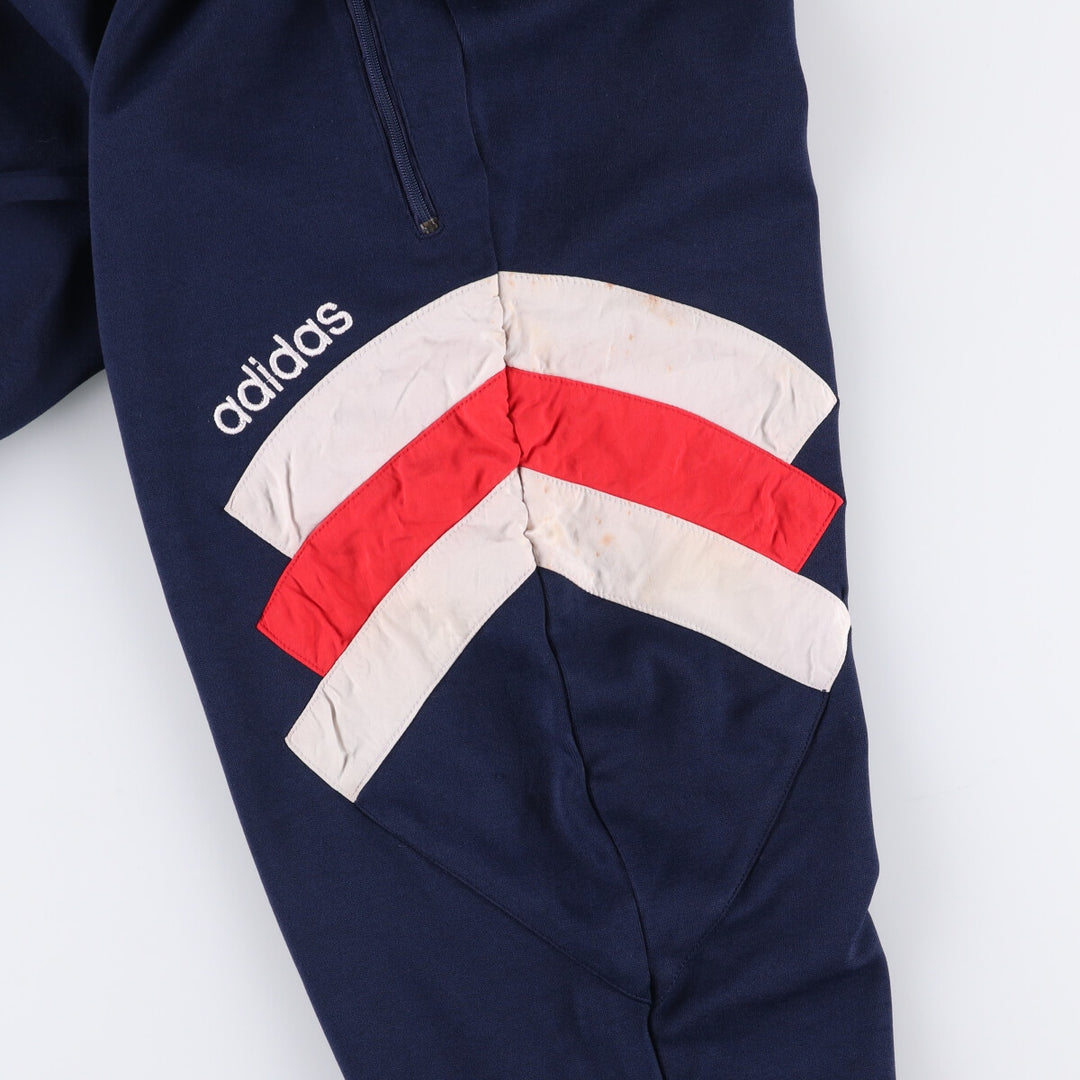 Vintage 1980'S Adidas track pants, size M, men's polyester navy blue type Vintage Second Hand