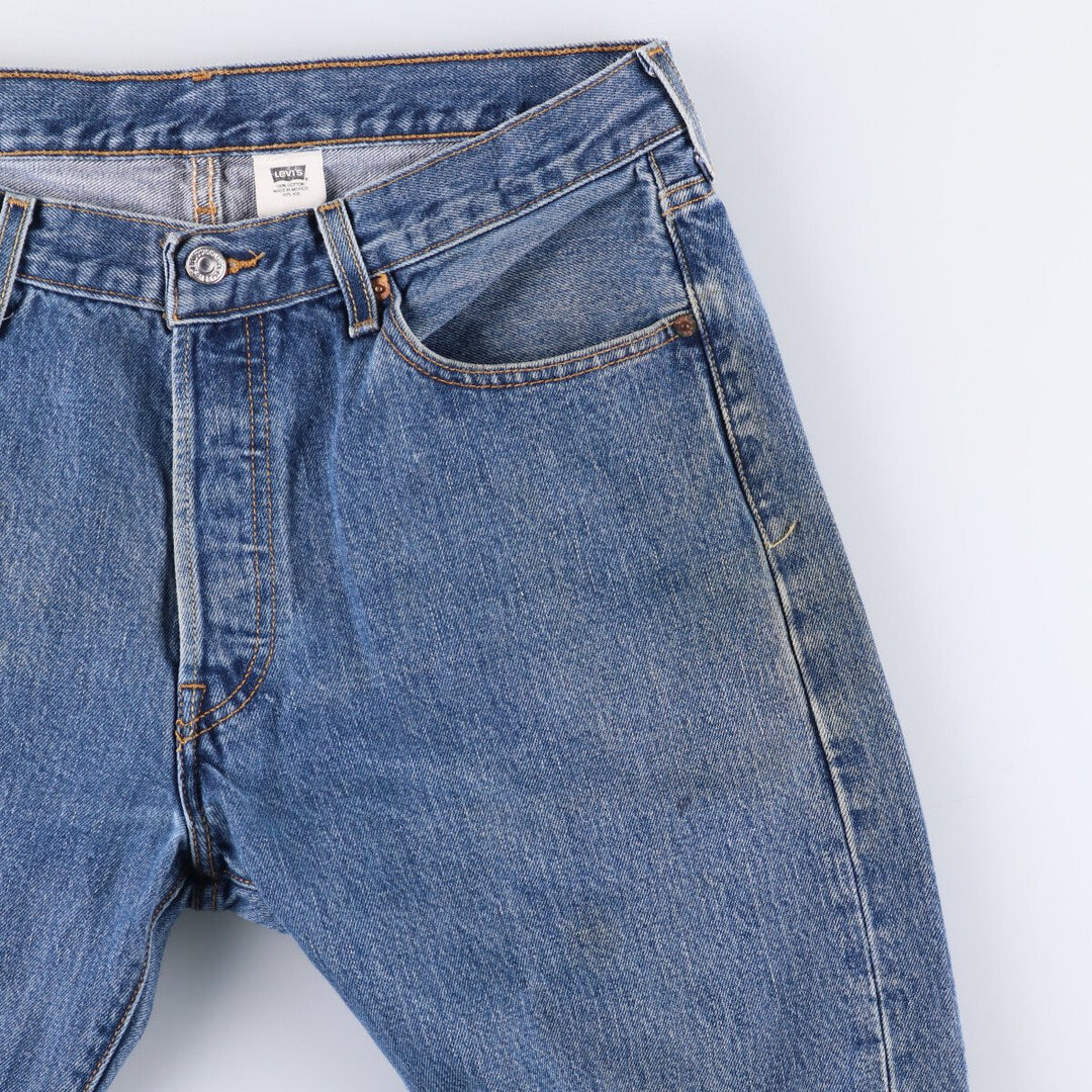 00'S Levi's 501 straight denim pants for men, size W34 cotton blue type Vintage Second Hand