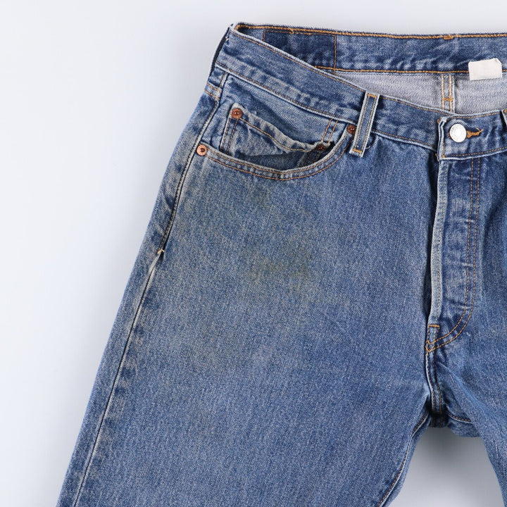 00'S Levi's 501 straight denim pants for men, size W34 cotton blue type Vintage Second Hand
