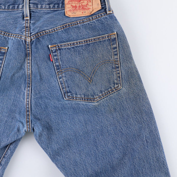 00'S Levi's 501 straight denim pants for men, size W34 cotton blue type Vintage Second Hand
