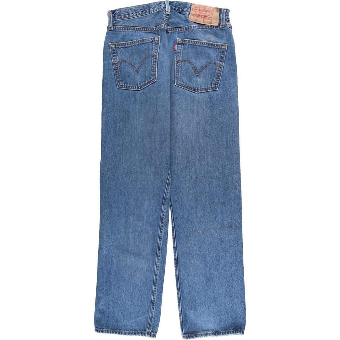 00'S Levi's 501 straight denim pants for men, size W32 cotton blue type Vintage Second Hand