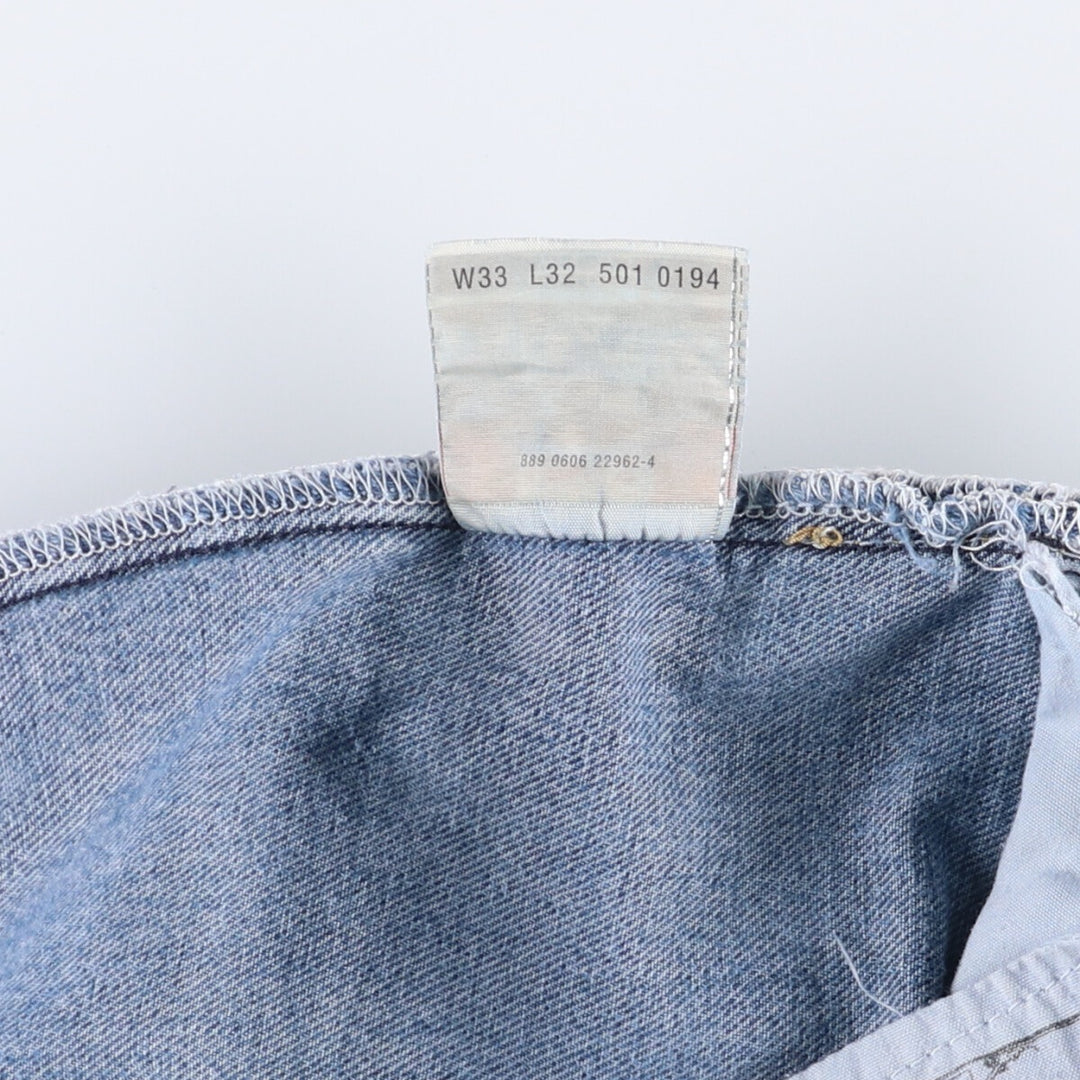 00'S Levi's 501 straight denim pants for men, size W32 cotton blue type Vintage Second Hand