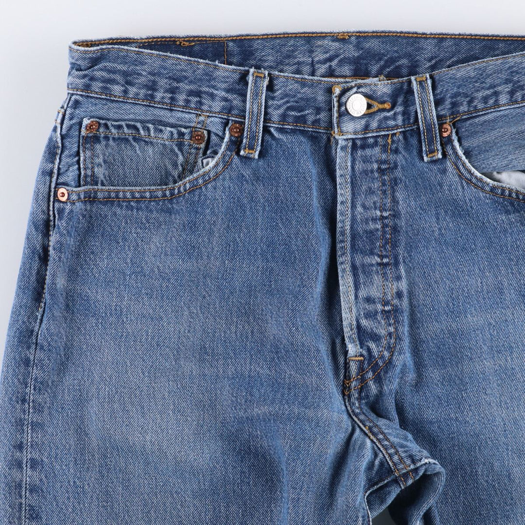 00'S Levi's 501 straight denim pants for men, size W32 cotton blue type Vintage Second Hand