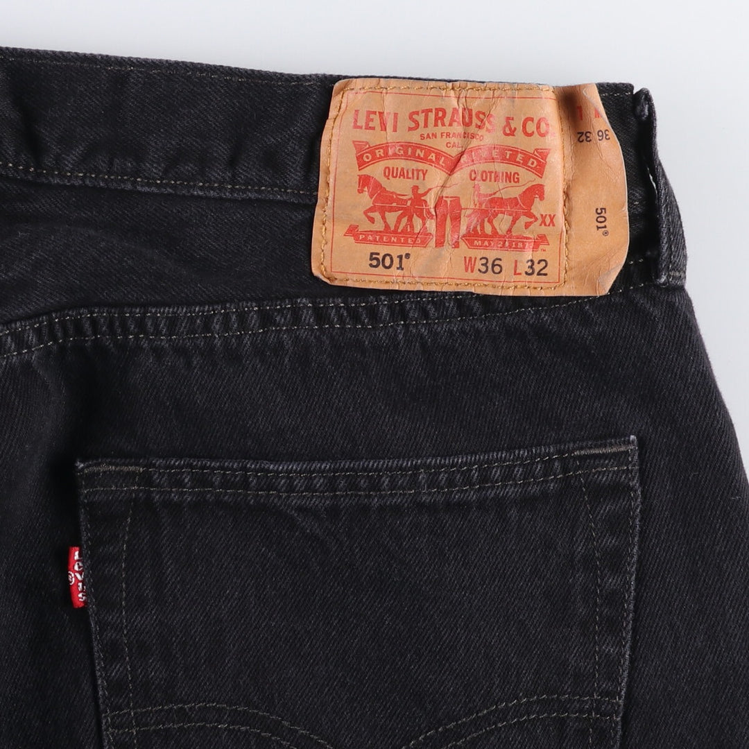 Levi's 501 Black Denim Straight Denim Pants for Men, W35 unclear black type Vintage Second Hand