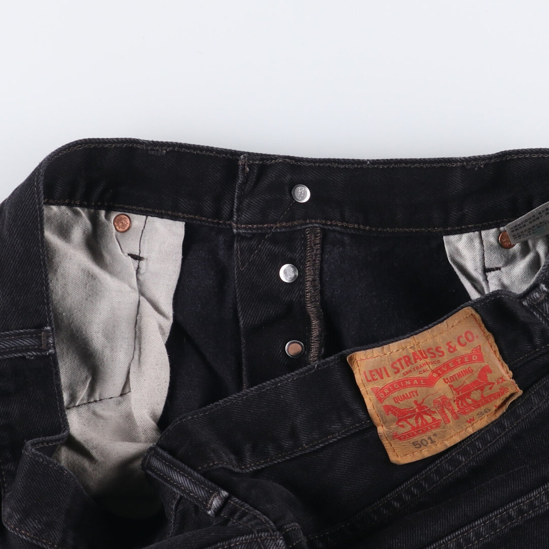 Levi's 501 Black Denim Straight Denim Pants Men's W36 cotton black type Vintage Second Hand