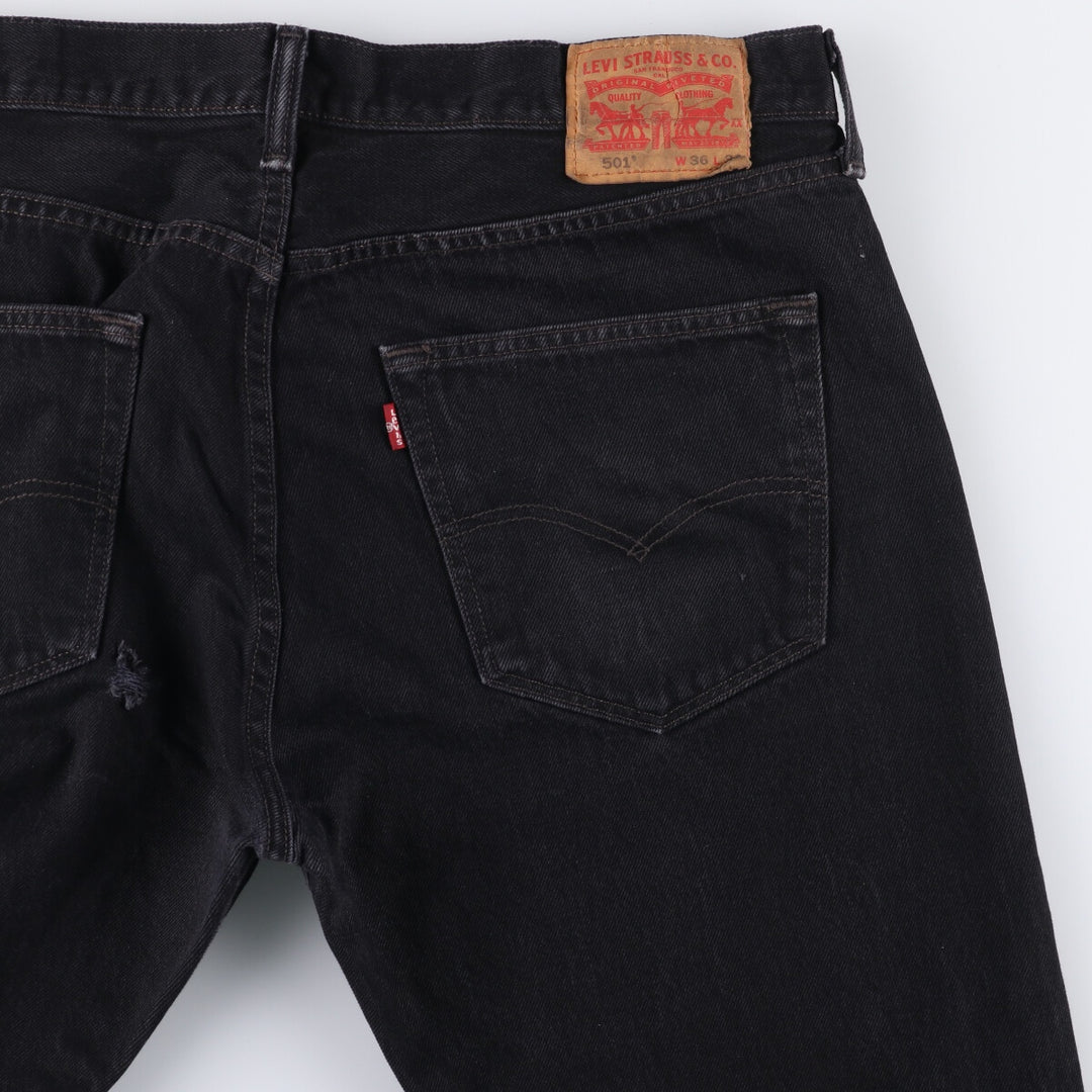 Levi's 501 Black Denim Straight Denim Pants Men's W36 cotton black type Vintage Second Hand